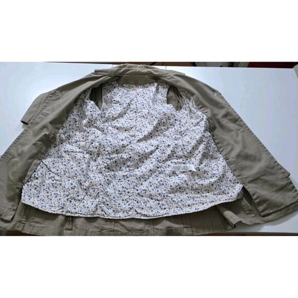 Zara Trench Coat Women M Beige Twill Pockets Belt Buttons Removable Liner Preppy - Picture 11 of 16